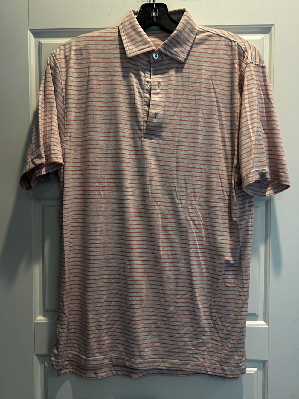 TASC Performance Cloud Polo Brookline Stripe Light Hthr Gray/Sahara Hthr